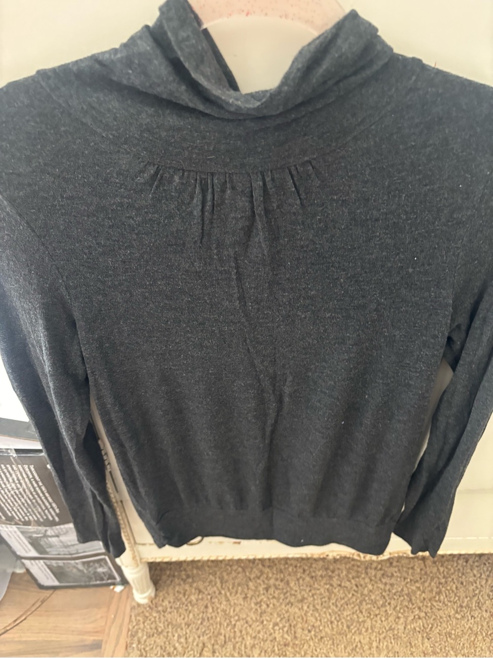 Storm Charcoal Gray Long Sleeve Turtleneck Top